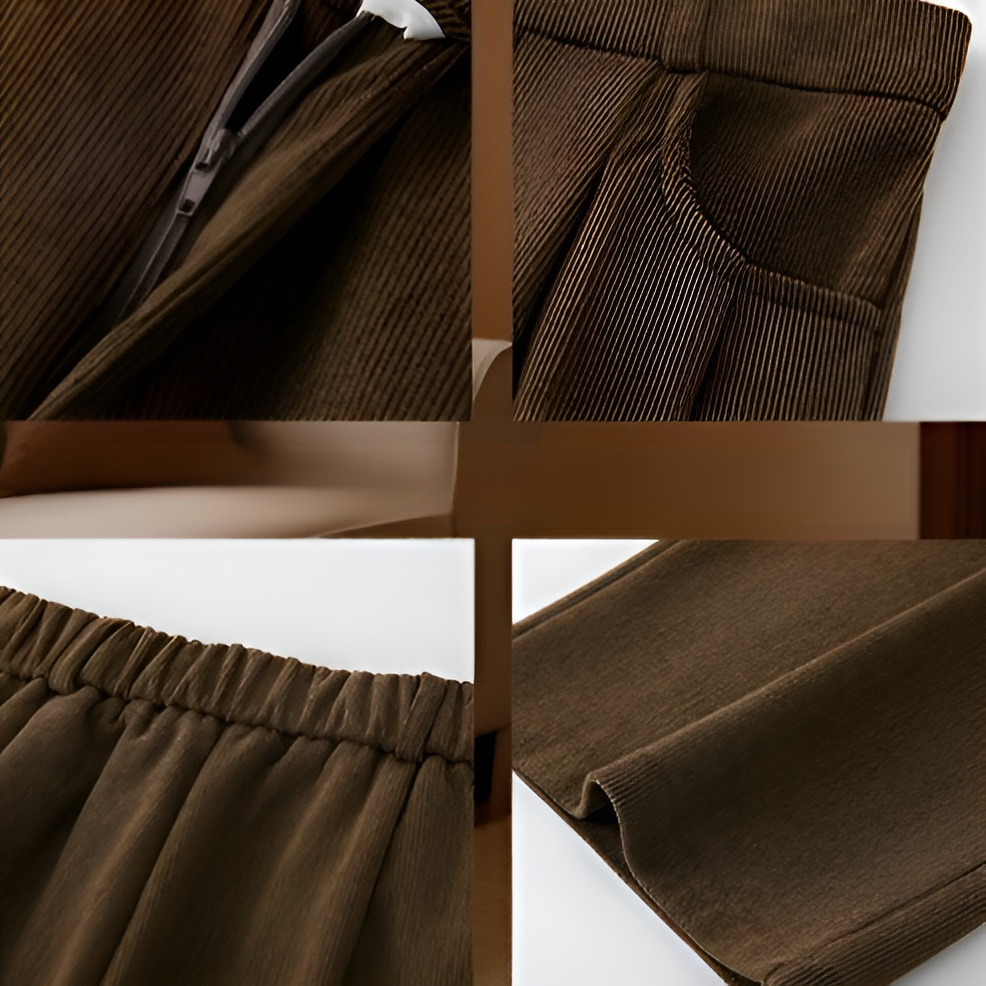 秋冬 コーデュロイ スリムフィット フリース裏地 ストレートレッグ スーツパンツ