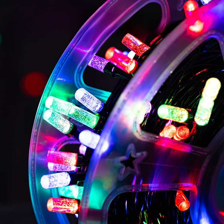  Cadena de luces solares impermeables para decoración, brillo mejorado