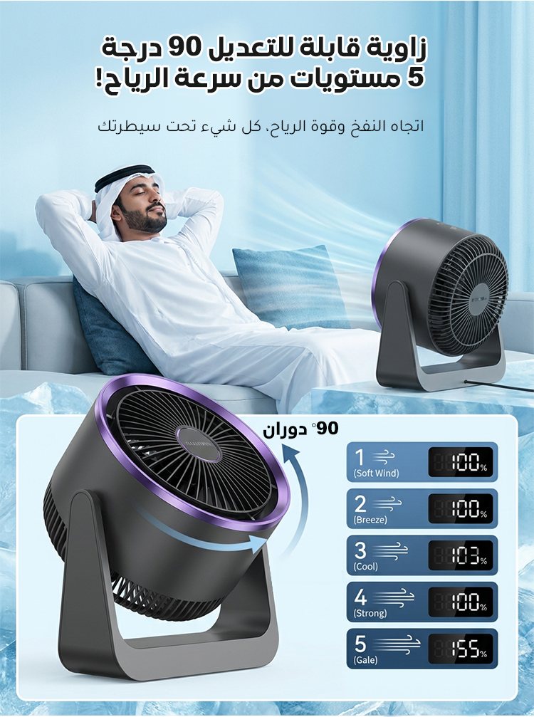 مروحة التبريد الفوري الذكية لهيب الصيف الحارق