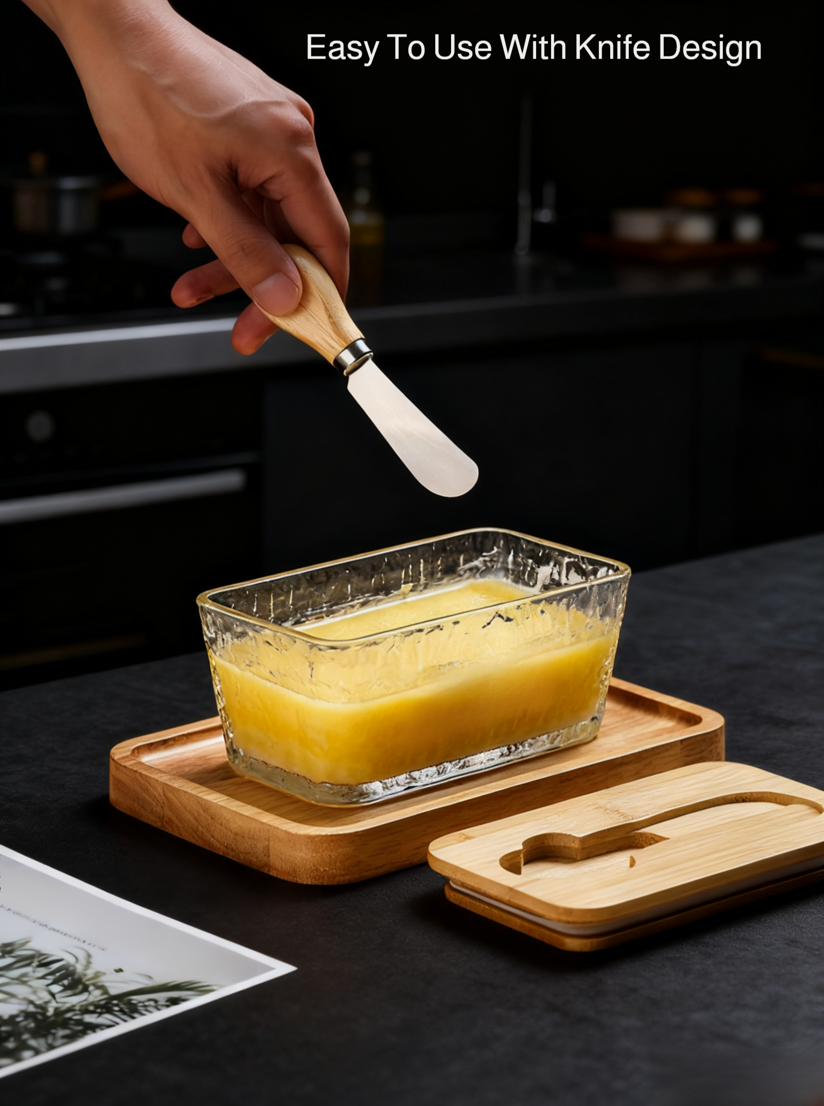 Elegant ceramic butter dish for kitchen