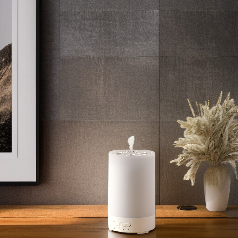 新しいナイトライト加湿器、家庭用USBアロマディフューザー、カラフルな木目調ディフューザー、ミニサイレントベッドルームアロマディフューザー