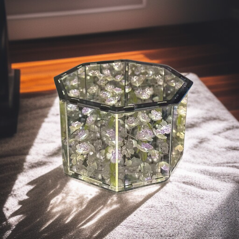 팔각형 꽃바다 수제 소형 무드등