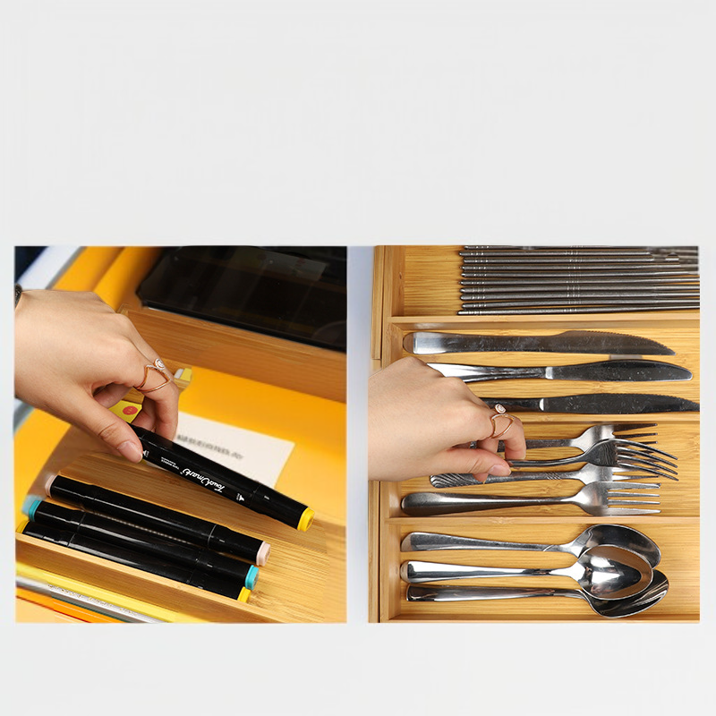 バンブー・オーガナイザー 引き出しロック式カトラリーオーガナイザー ソファ収納バンブーボックス ボックス・オーガナイザー