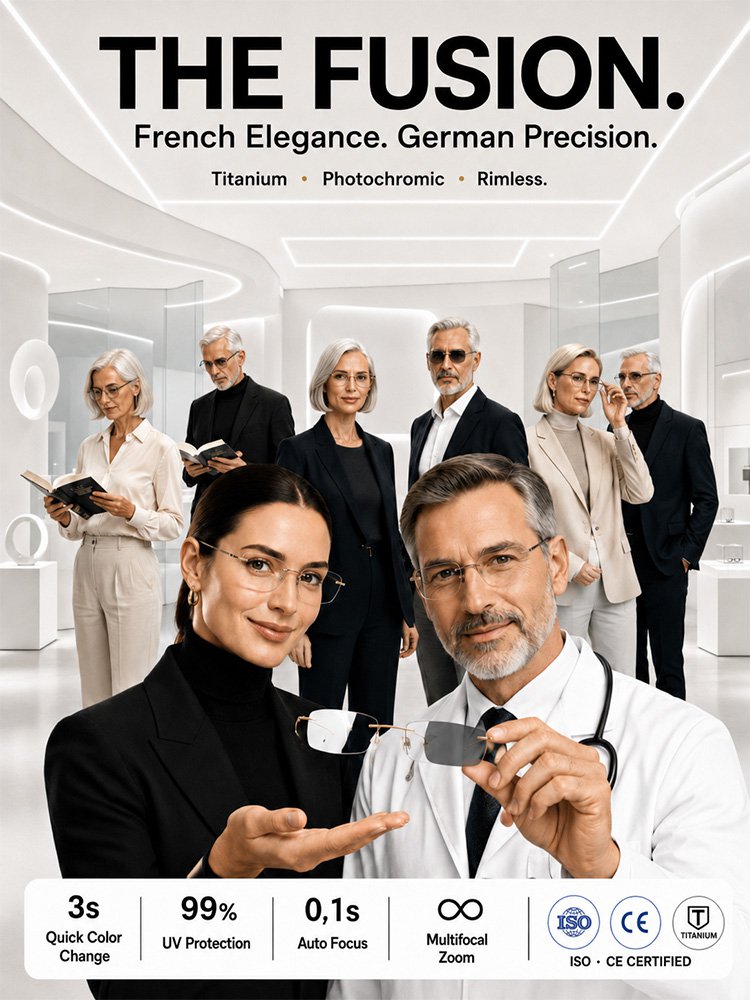 Designer & Doctor Edition Ultra-light Photochromic Reading Glasses