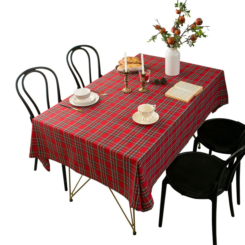 Red Plaid Tablecloth Fabric