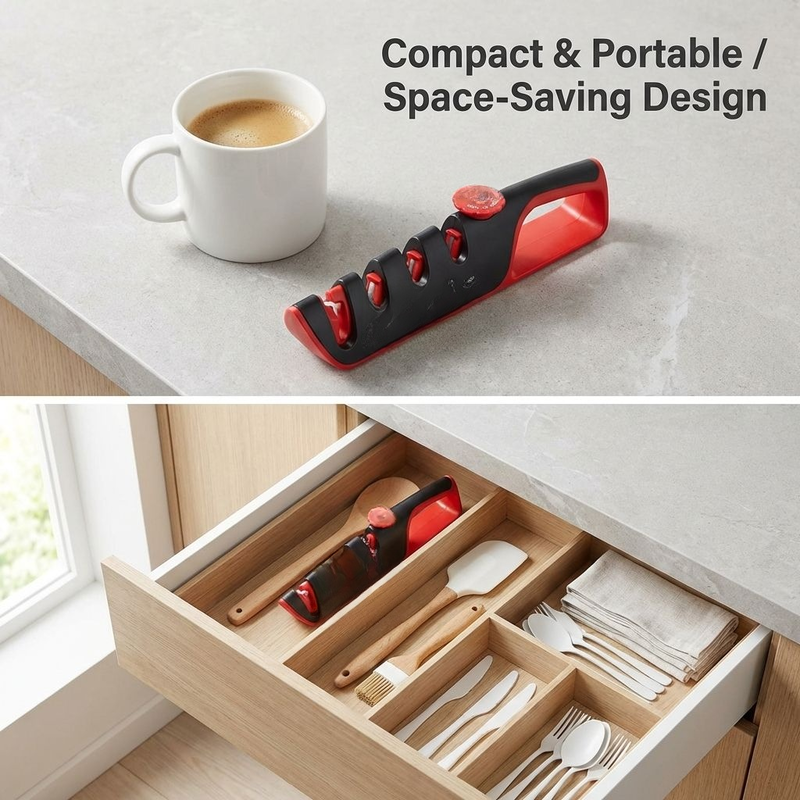 Four-Stage Multifunctional Household Knife Sharpener