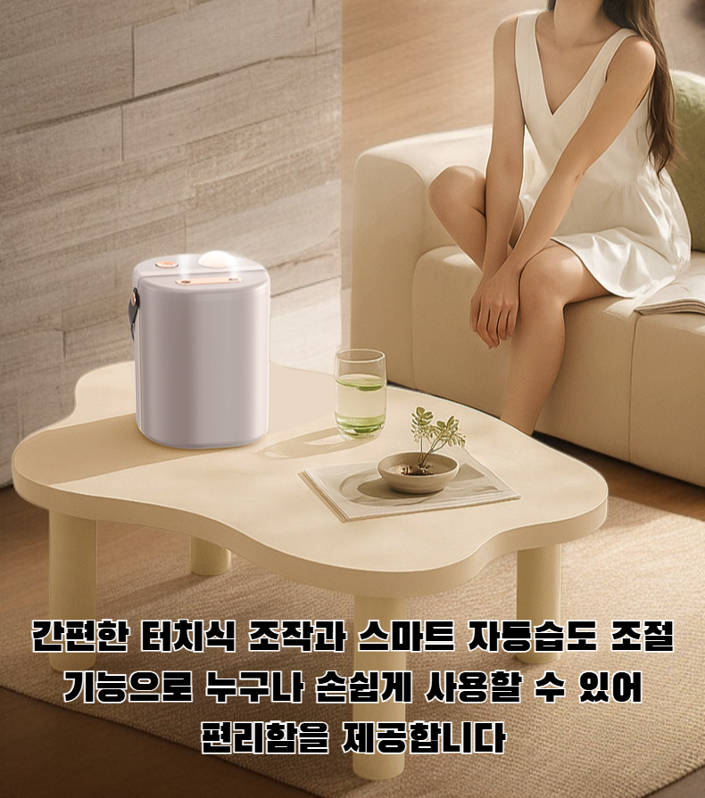 듀얼젯 가습기의 이중 분사구 클로즈업