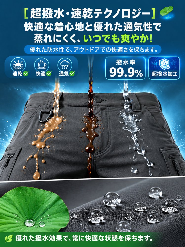 アウトドアや作業に適した丈夫なロングパンツ