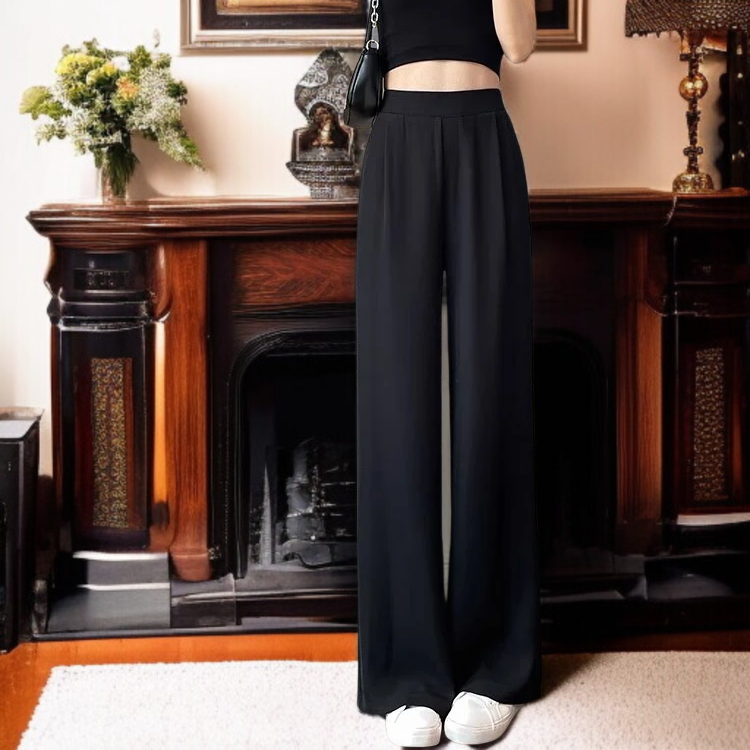 봄가을 정장 와이드 팬츠 슬림핏 고퀄리티 아이스 와이드 팬츠 캐주얼 여성 팬츠 드롭 일자 팬츠 여성 팬츠
