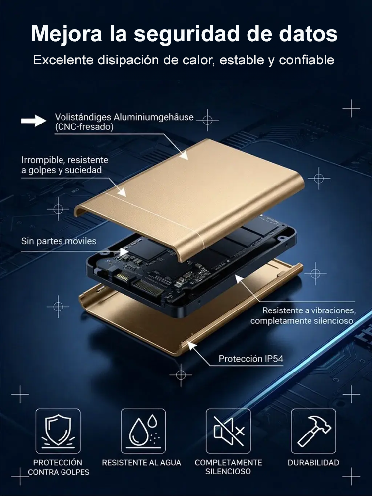SSD portátil de alta velocidad universal para teléfono y computadora