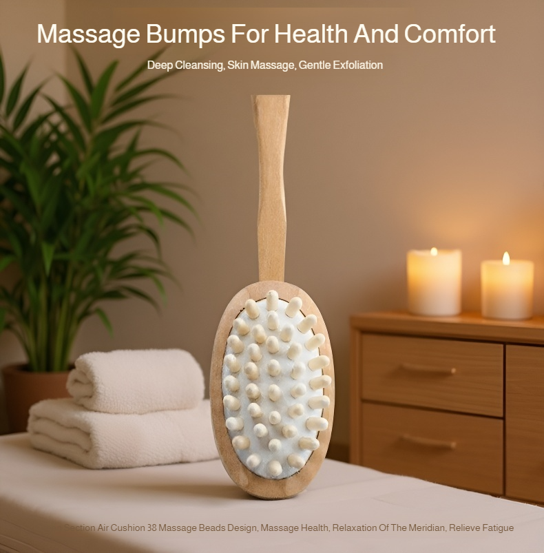 Bath brush with natural boar bristles