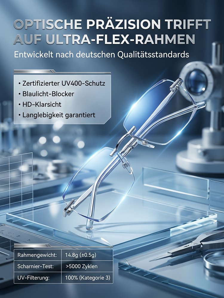 【 Kein Sehtest nötig】Jenaer Optik - Intelligente selbsttönende Lesebrille