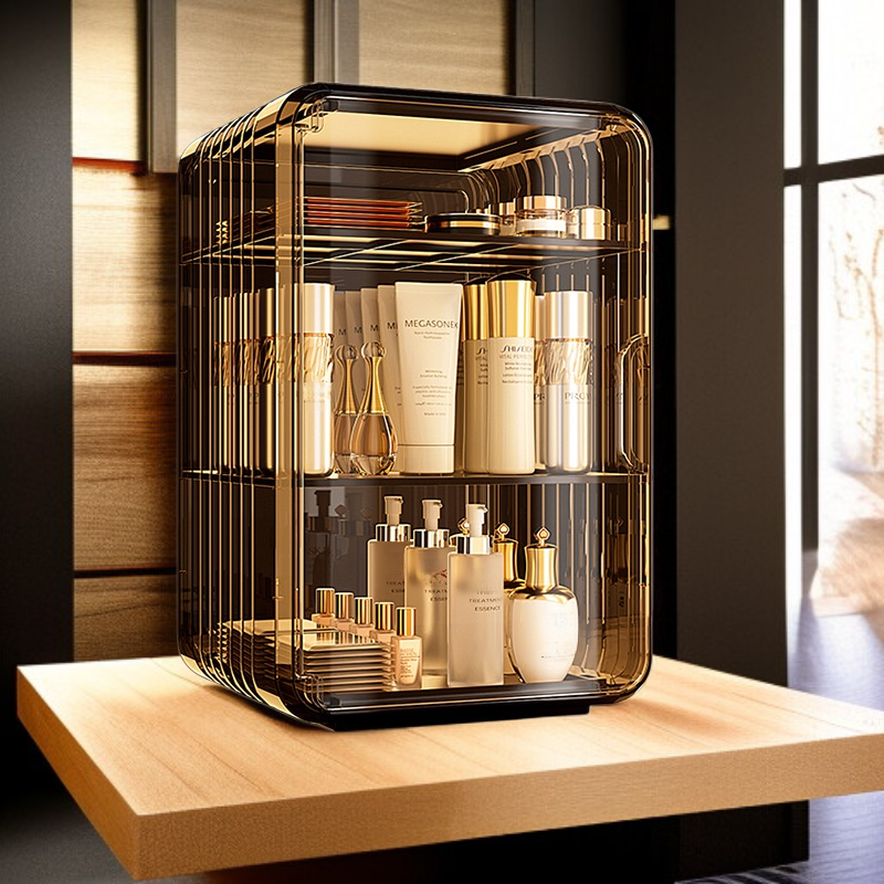 Multifunctional Acrylic Desktop Skincare Organizer Storage Rack