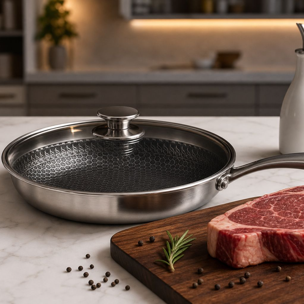 Kitchen 304 Stainless Steel Non-Stick Cookware Set with Lid