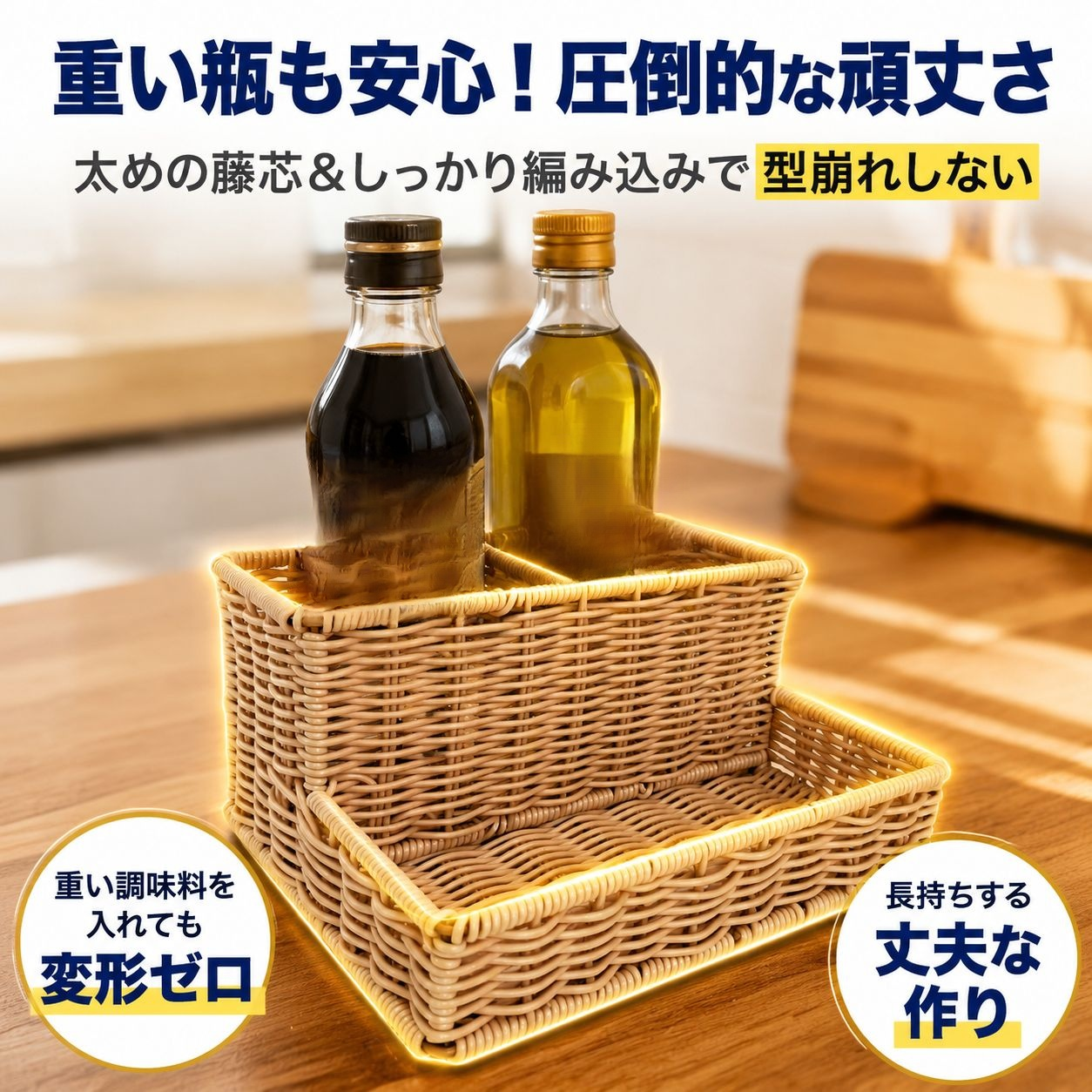 キッチンテーブル用カトラリー収納バスケット