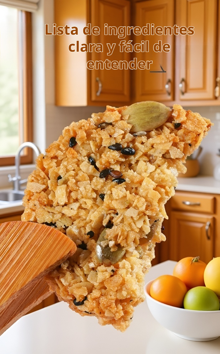 Ingredientes naturales del Crujiente de avena con semillas de calabaza