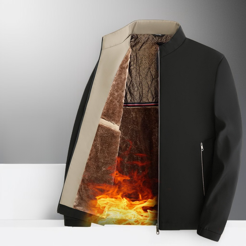 남성 그래핀 밍크 양털 스탠드 컬러 재킷