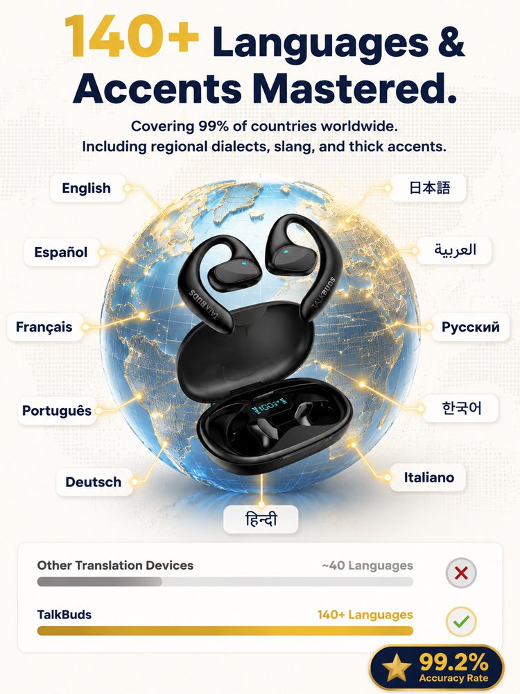 【Simultaneous Interpretation, Forever Free】Bone Conduction AI Translation Earphones