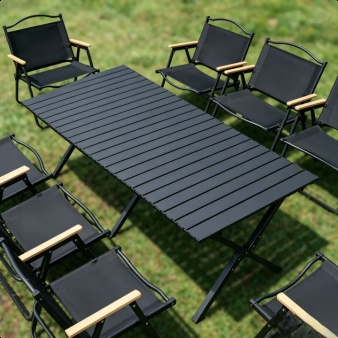 Durable camping table and chair set with sturdy construction