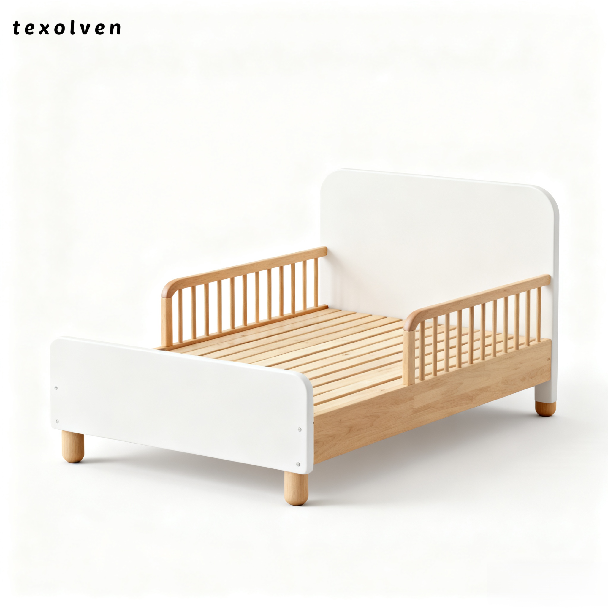 견고한 원목 접합 침대 이동식 어린이용 아기 침대