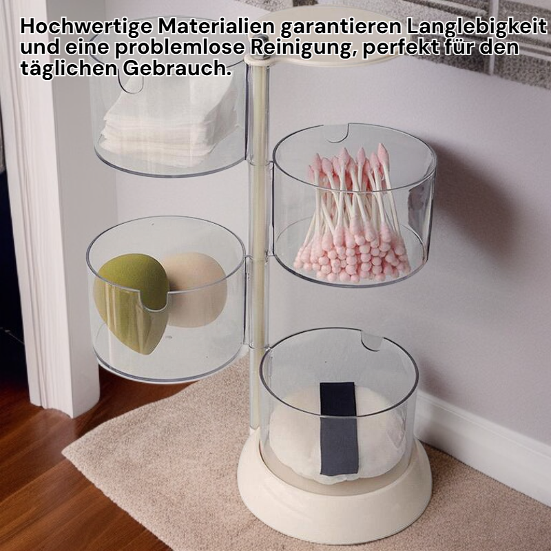 Transparente drehbare Make-up-Aufbewahrung, mehrlagiges staubdichtes Ei-förmiges Regal