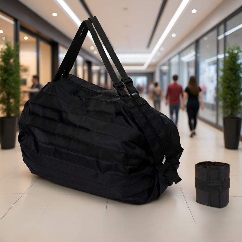 Große, tragbare Eco-Tasche, faltbar, für Damen und Herren, langlebig, Schulterriemen rutschfest
