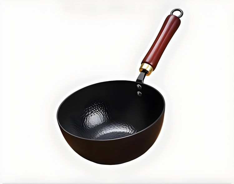 Cacerola de hierro fundido con textura martillada