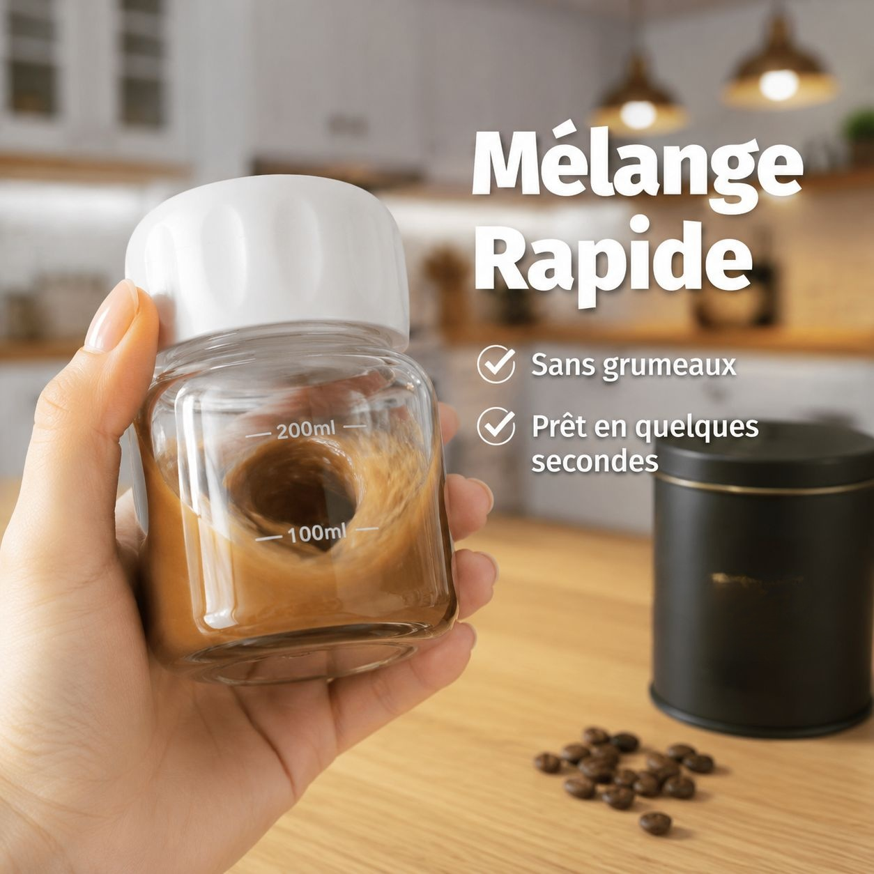 Tasse en verre borosilicate portable et shaker