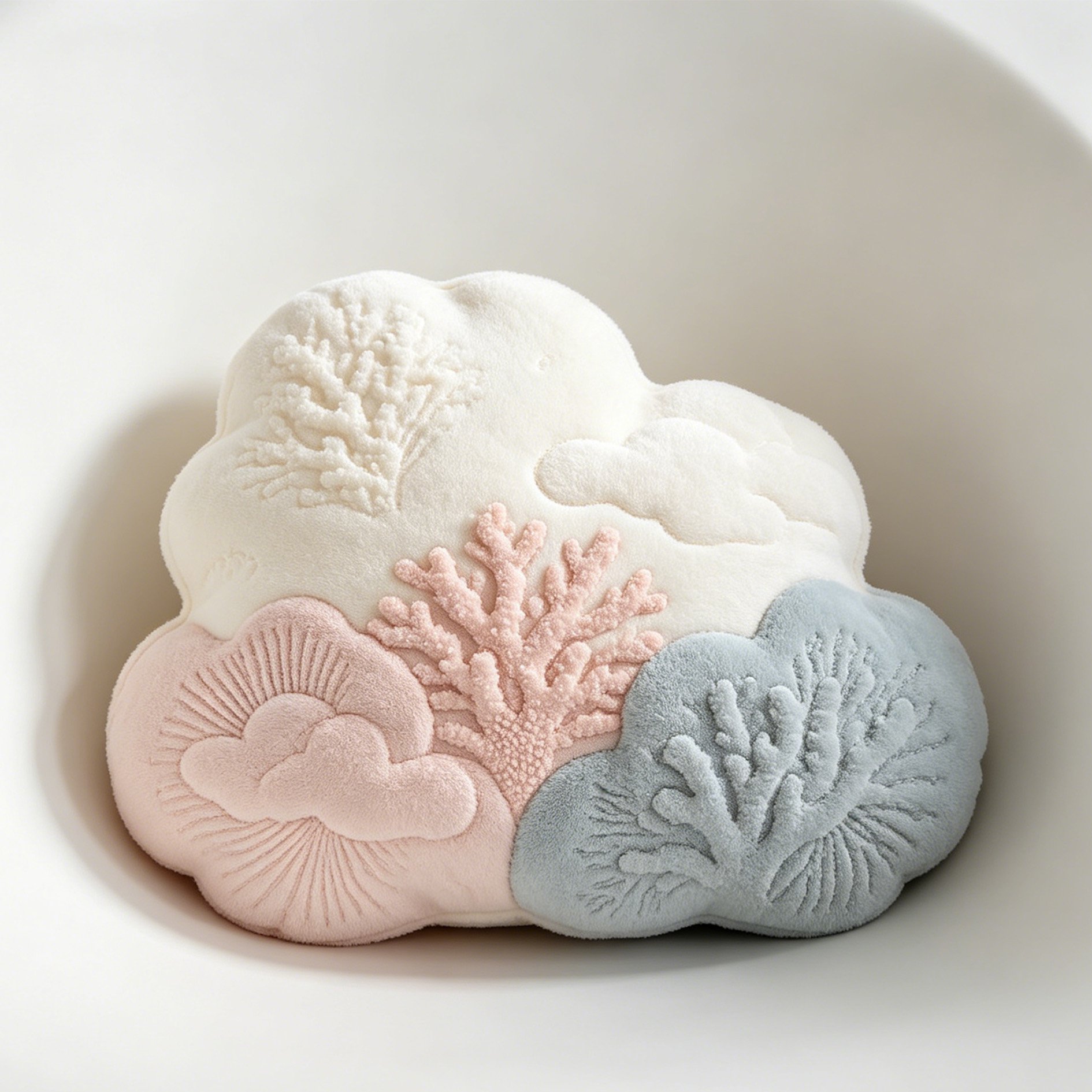 サンゴ色の雲型ぬいぐるみ枕（2個セット）