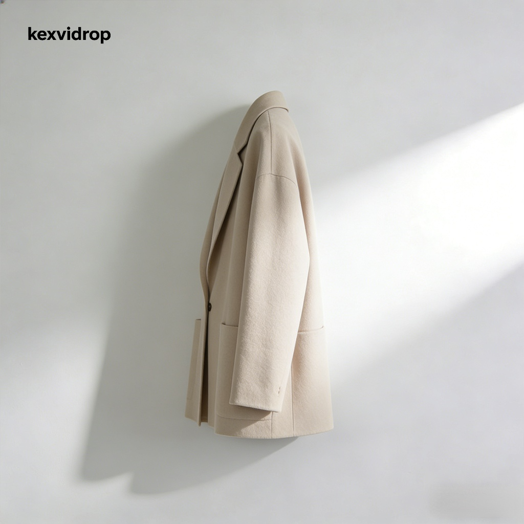 高品質ウール素材の女性用コート生地アップ