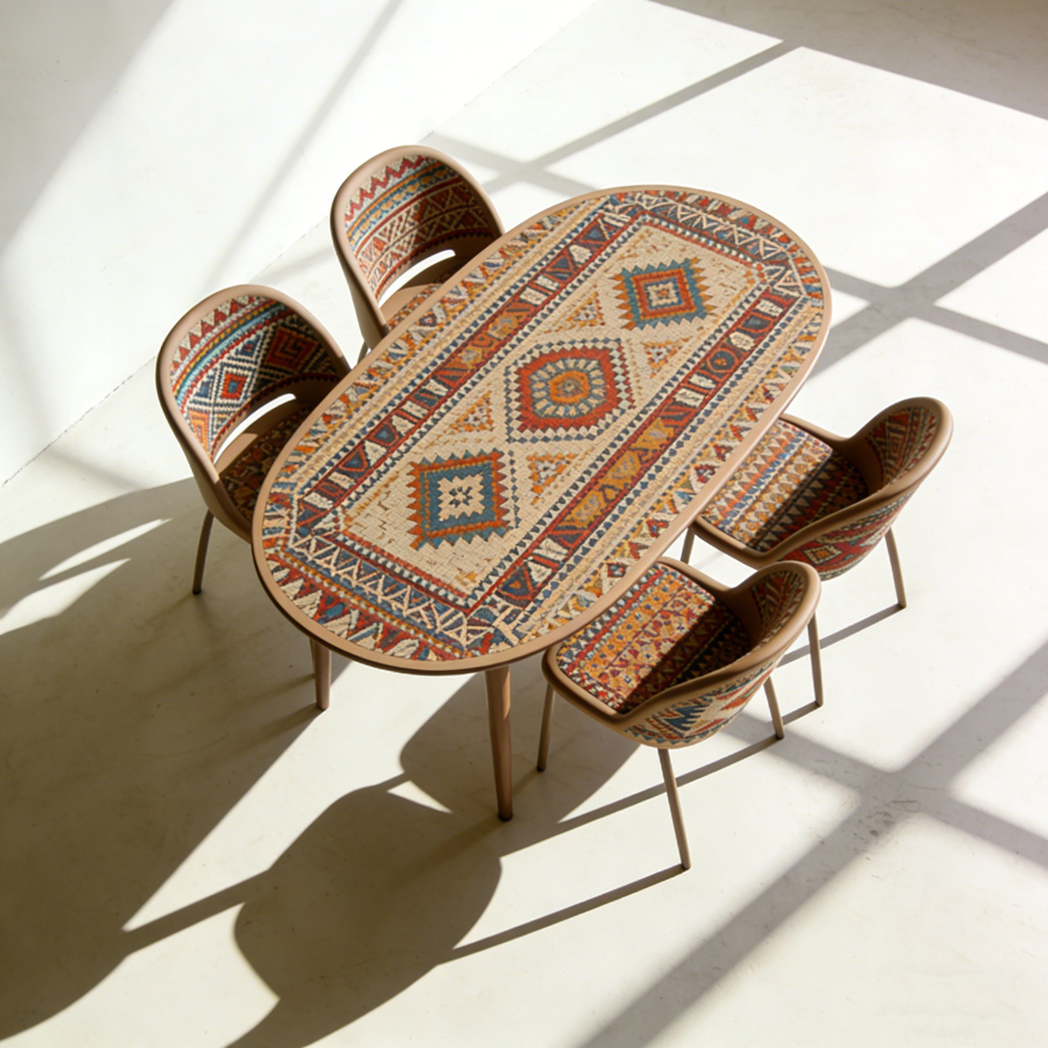 4인용 식탁과 의자 세트