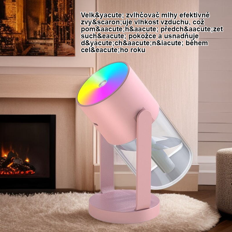 Rotující projekce hvězdné oblohy s velkým zvlhčovačem mlhy