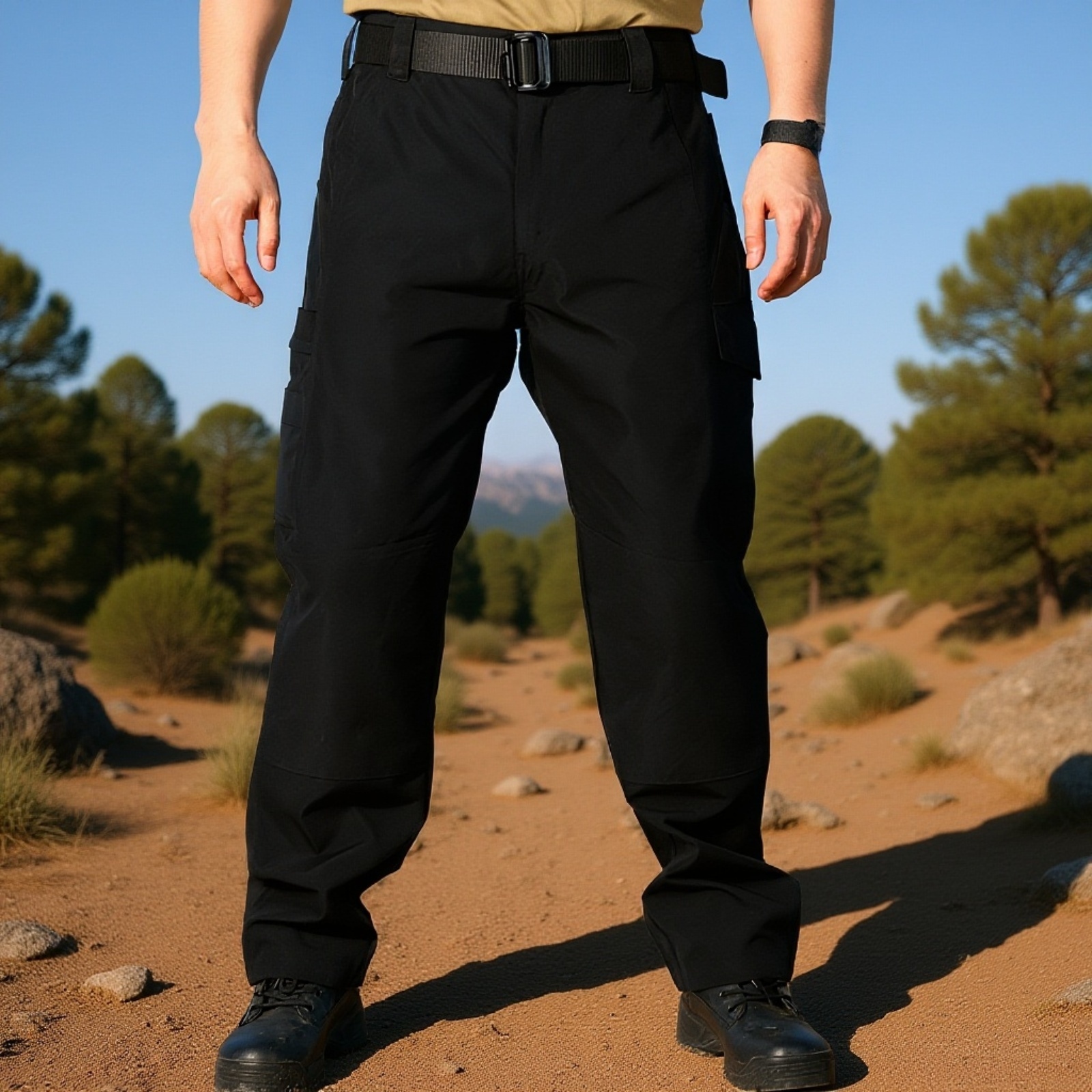 男性用多機能ポケット付き耐久性パンツ　ゆったり通気性ミリタリーパンツ