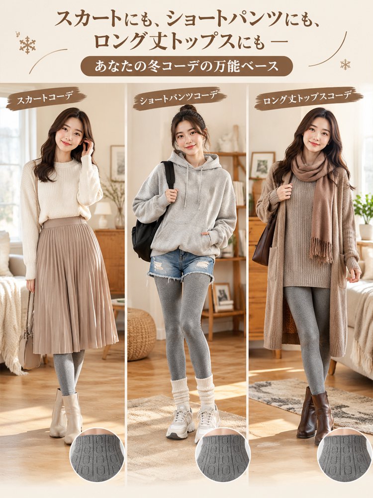 【着痩せ＆脚長効果】暖かいカシミヤレギンス