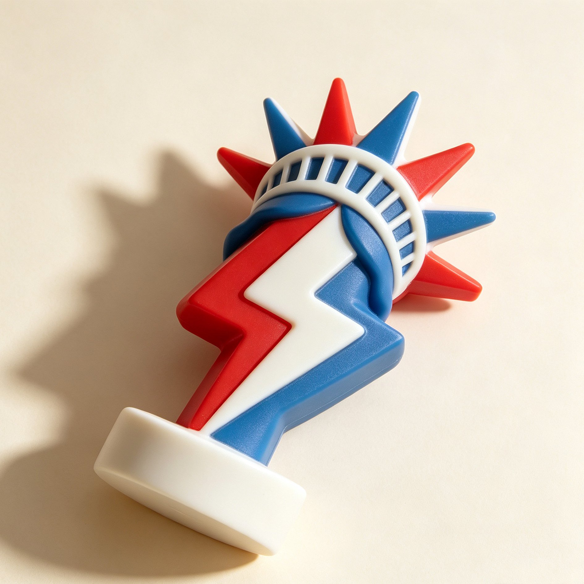 Statue of Liberty figurine with illuminated lightning details