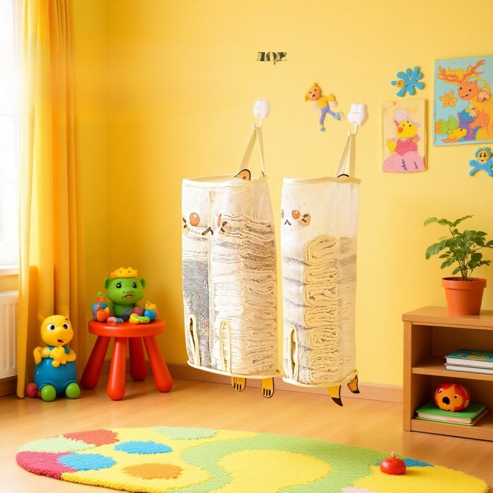 Hängende Aufbewahrungstasche aus Netzstoff, Aufbewahrungstasche für Socken und Unterwäsche, Aufbewah