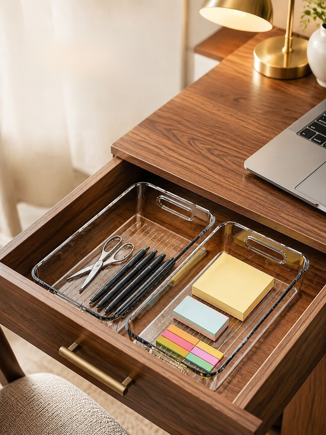 Caja organizadora de acrílico mediana para escritorio