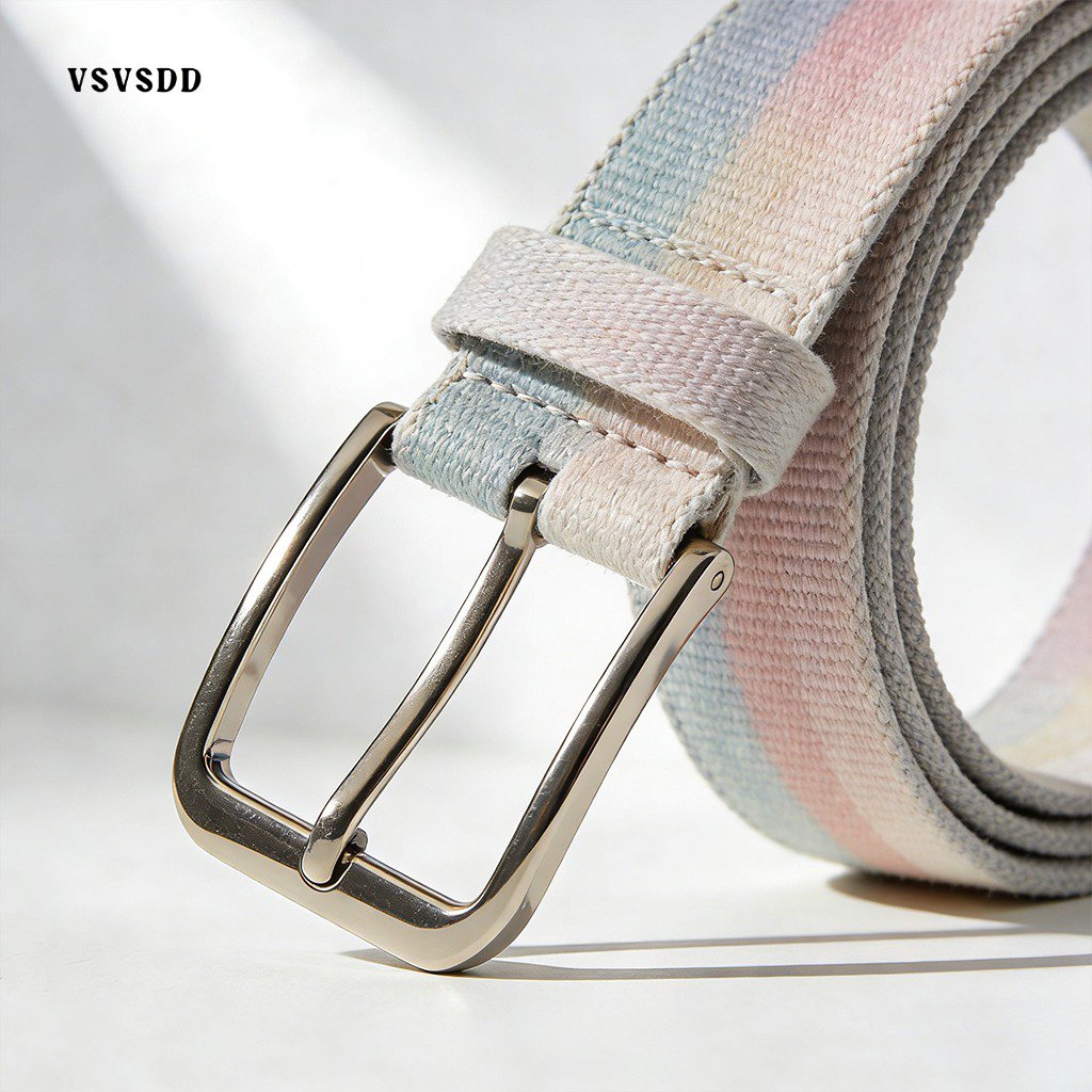 남녀 공용 캔버스 벨트 착용 예시