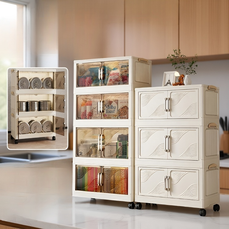 Gabinete plegable de almacenamiento de ropa multiusos de plástico