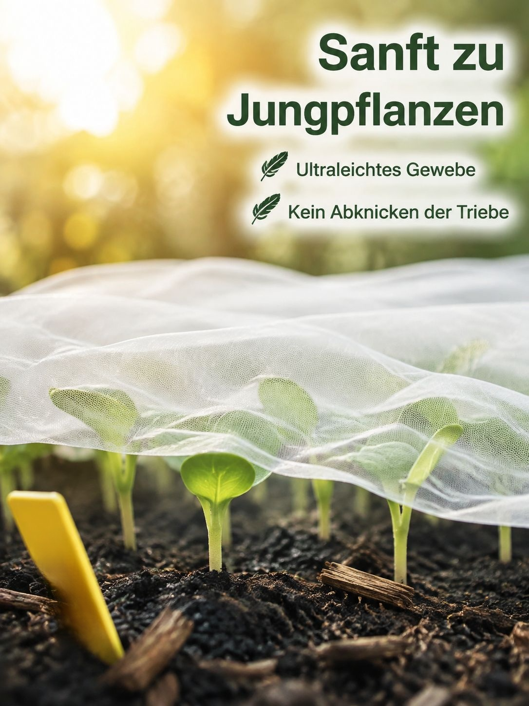 Schutznetz für Gewächshaus und Garten
