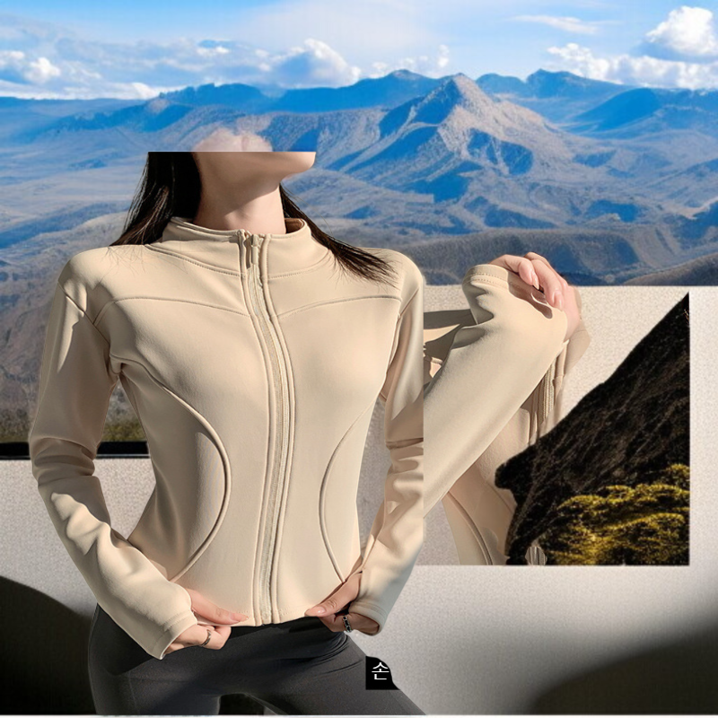 여성 다운 코트 가을 겨울 슬림 상의 긴팔 요가 피트니스 코트 러닝 보온 코트