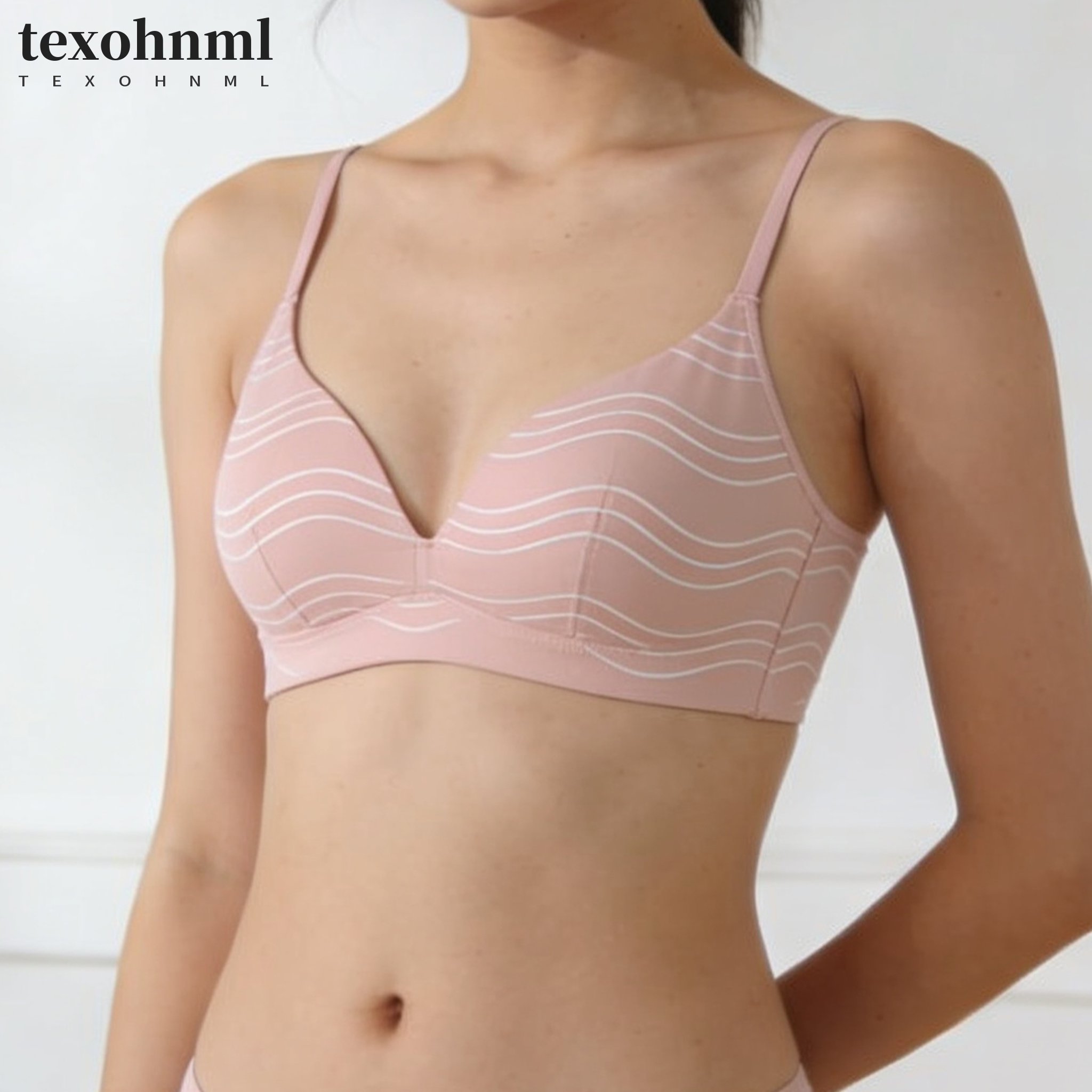 ウェーブ柄ノンワイヤーブラ