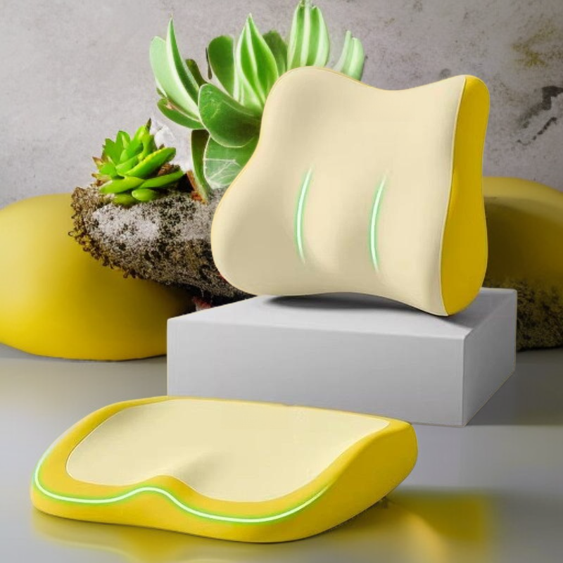 مجموعة وسادة مقعد السيارة ودعم أسفل الظهر، كرسي مكتب من إسفنج الذاكرة