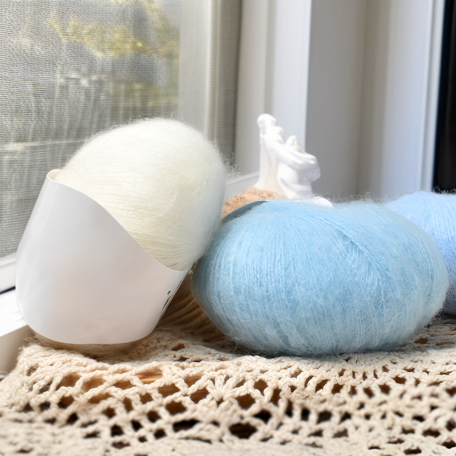 Lana mohair cálida para tejer 