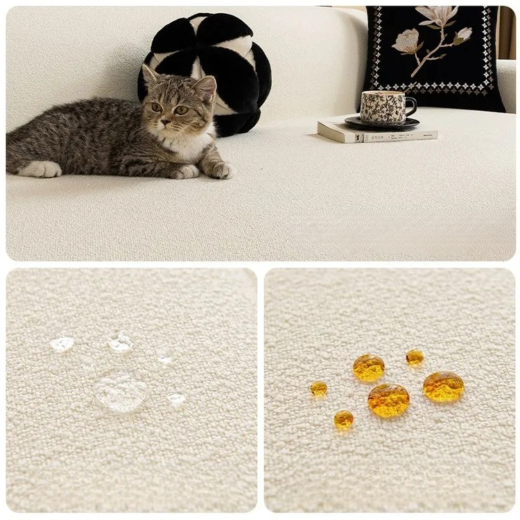 Waterproof, stain-resistant, and cat-scratch-resistant teddy bear plush sofa cover