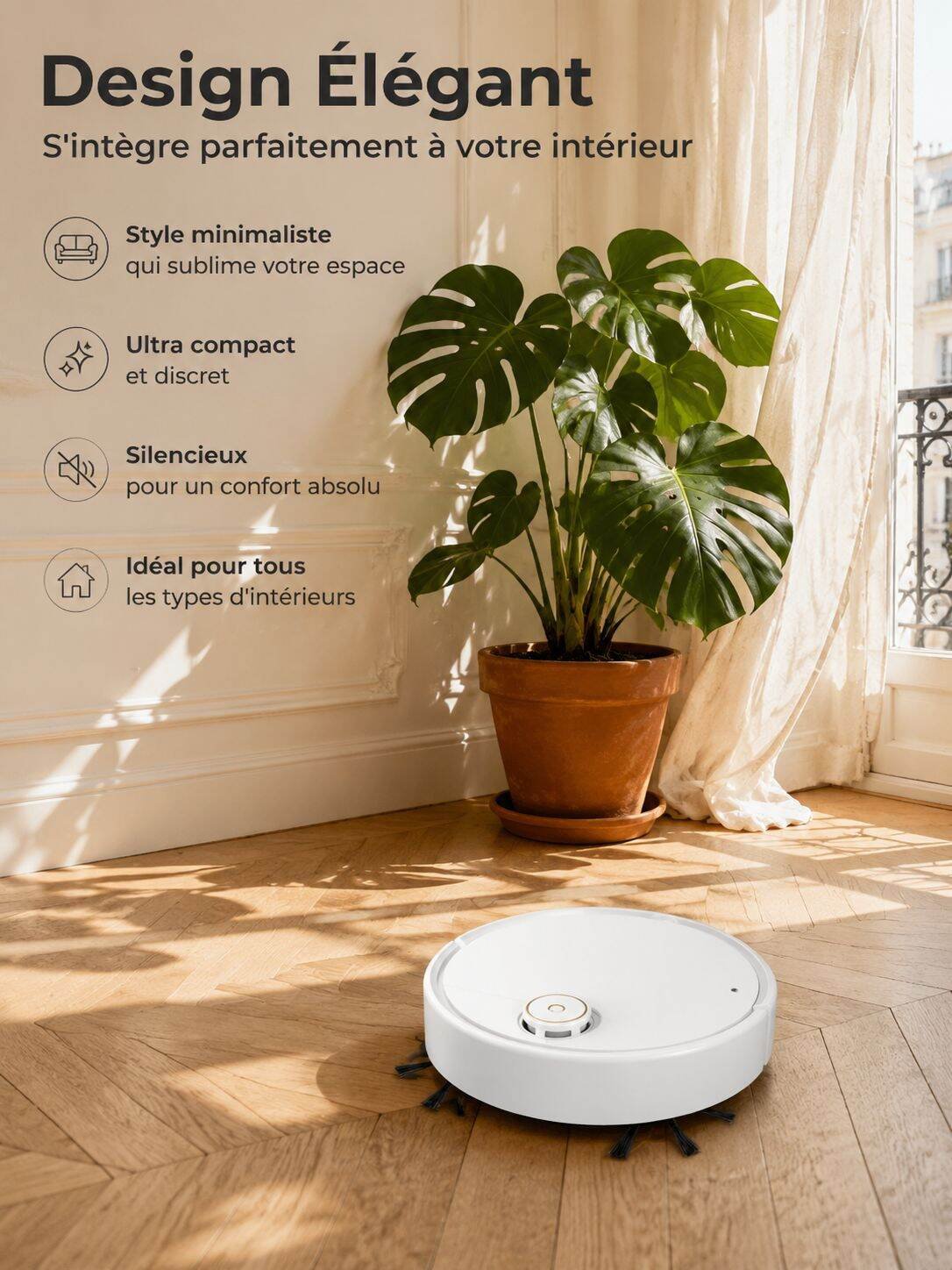 Robot aspirateur 3-en-1 intelligent pour la maison avec fonction pulvérisation