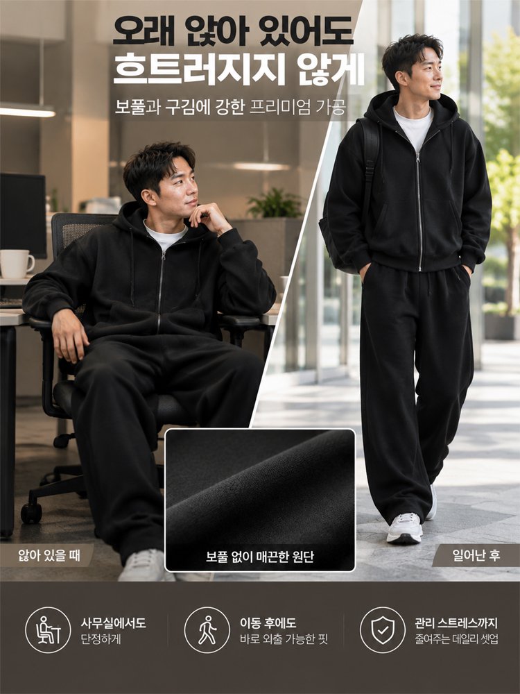 [150kg커버/357g] 15도항온 3배스트레치 크루넥 셋업 (2세트째2만원대)