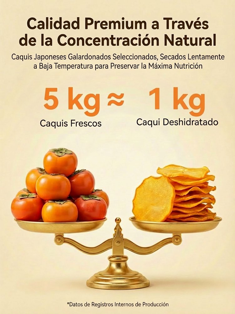 Rodajas de Caqui Seco, Elaboradas con Fruta  Fresca Seleccionada