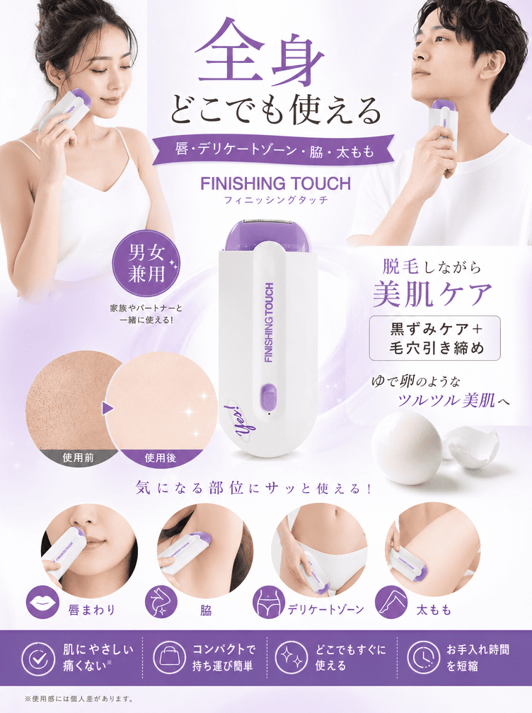 美容外科学会推薦！【男女兼用】スマート無痛脱毛機！脱毛・美肌・黒ずみケア