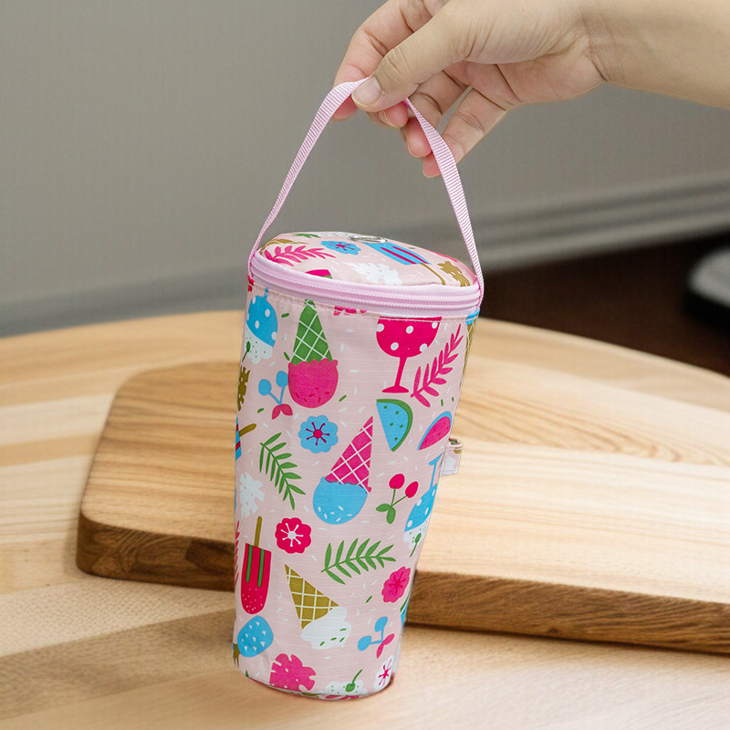 심플한 휴대용 캔버스 물컵 보온팩